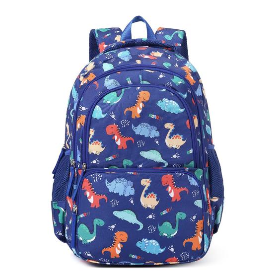 Imagem de Mochila Infantil Cluci - Dinossauro Azul Impermeável (6 a 12 anos)