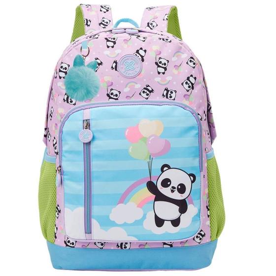 Imagem de Mochila Infantil College Panda Balão Rosa Média com Chaveiro