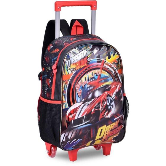 Imagem de Mochila Infantil com Rodinha FAST Machine G com Estojo e Lancheira  KIT Completo