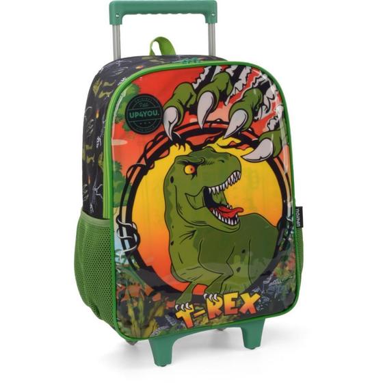 Imagem de Mochila Infantil com Rodinha UP4YOU Dinossauro G Preta