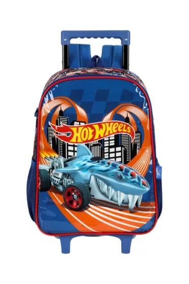 Imagem de Mochila Infantil com Rodinhas Hot Wheels - Azul