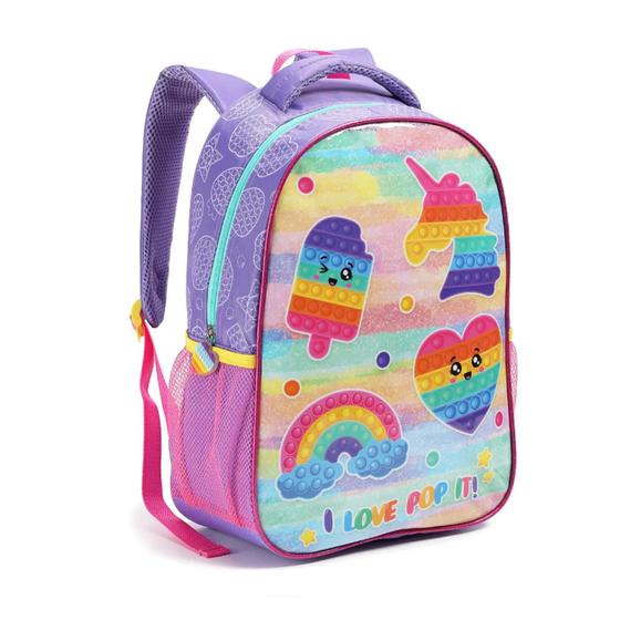 Imagem de Mochila Infantil Costas Colirida Pop It Seanite