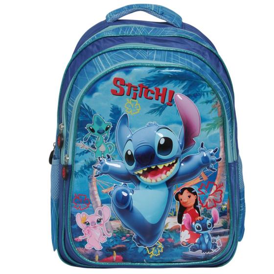 Imagem de Mochila Infantil Costas Lilo & Stitch Tam G Reforçada