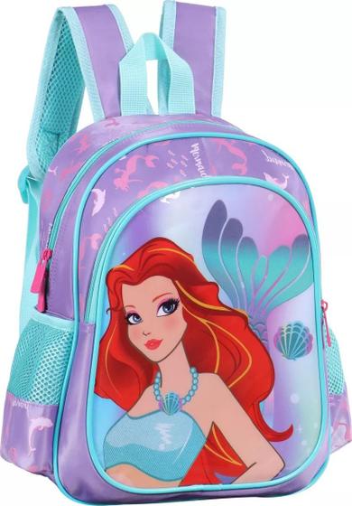 Imagem de Mochila Infantil Costas Menina Escolar Sereia Grande Glitte