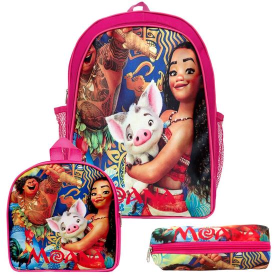 Imagem de Mochila Infantil Costas Menina Moana Disney Lancheira Estojo