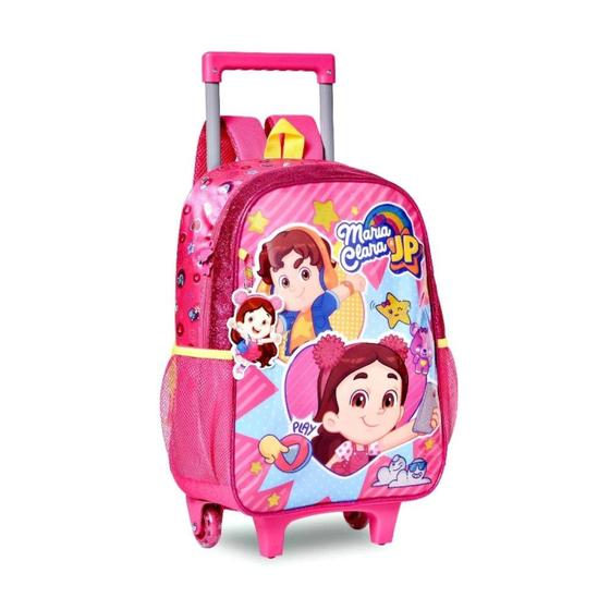 Imagem de Mochila Infantil de Carrinho Rodinha Maria Clara & Jp - Rosa