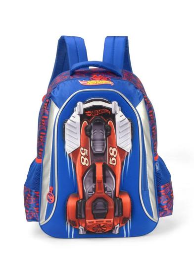 Imagem de Mochila Infantil de Costas Carro em relevo Hot Weels Lucxel - Luxcel