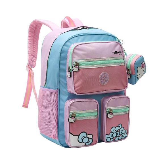 Imagem de Mochila Infantil De Costas Escolar Adolescente Hello Kitty