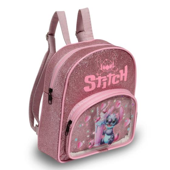 Imagem de Mochila Infantil De Costas Menina Stitch Pequena Reforçada