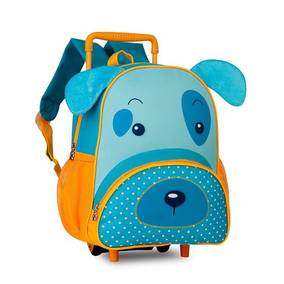 Imagem de Mochila Infantil de Rodinhas Animais Clio Pets Meninos Masculina Tubarão Cachorro