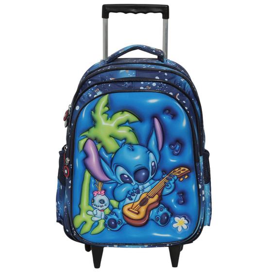 Imagem de Mochila Infantil De Rodinhas Stitch Estampa Alto Relevo