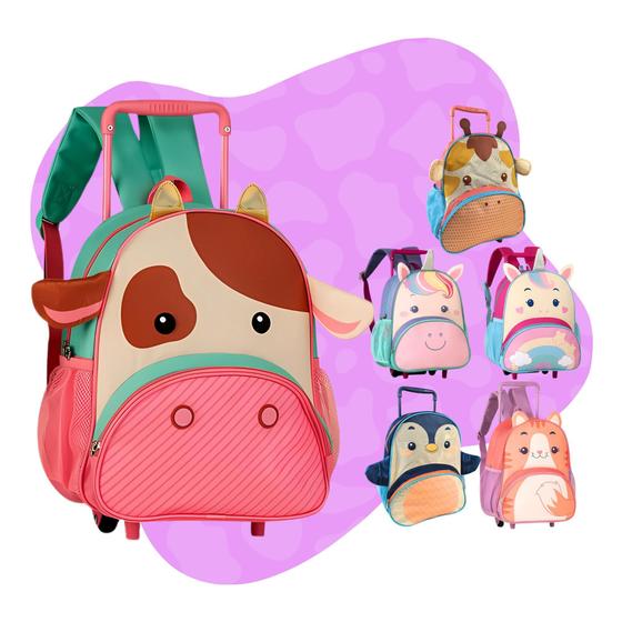 Imagem de Mochila Infantil Escolar Bolsa Menina Menino Com Rodinha