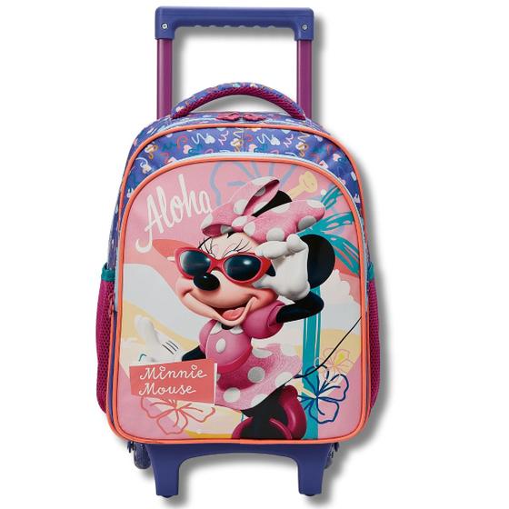 Imagem de Mochila Infantil Escolar C/ Rodas Minnie Cor Rosa 18l Xeryus