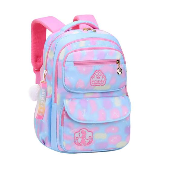 Imagem de Mochila Infantil Escolar Colorida Meninas Grande Porta Lapis Caneta Notebook Estilo Fichario