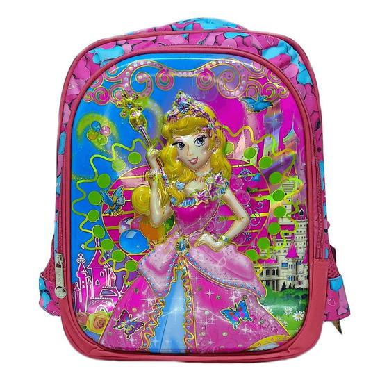 Imagem de Mochila Infantil Escolar Costas 3d Menina Princesa Loira Grande