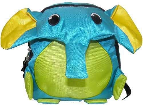 Imagem de Mochila Infantil Escolar De Bichinho Elefante Animais Verde (AK003)