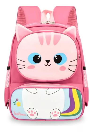 Imagem de Mochila Infantil Escolar Divertida Tigrinho Gatinho Desenho 