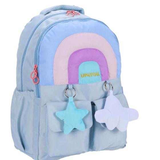 Imagem de Mochila Infantil Escolar Feminina Up4you Arco-Íris ul 17L