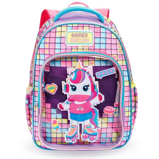 Imagem de Mochila Infantil Escolar Fermina de Costas para Meninas - Unicornio