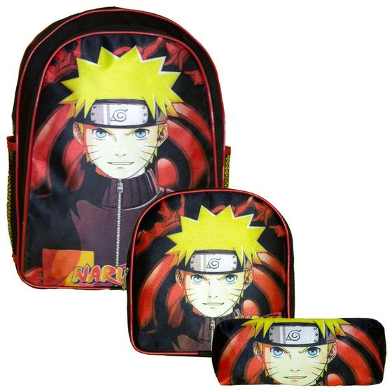 Imagem de Mochila Infantil Escolar Masculina Grande Naruto Passeio