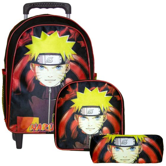 Imagem de Mochila Infantil Escolar Masculina Naruto Rodinha Passeio