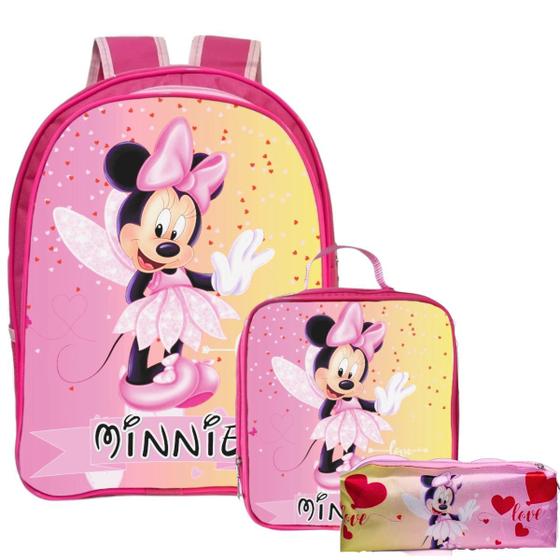 Imagem de Mochila Infantil  Escolar Menina Feminina + Lancheira Térmica + Estojo