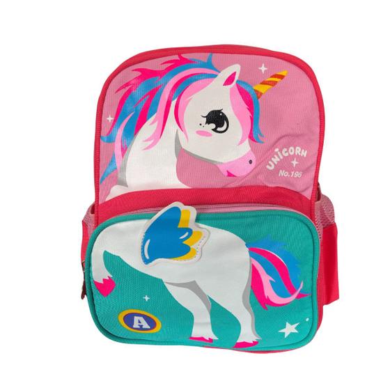 Imagem de Mochila Infantil Escolar Menina Menino Dino e Unicórnio