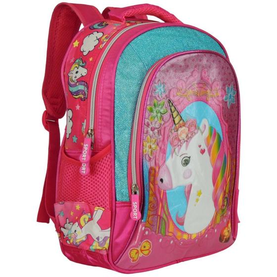 Imagem de Mochila infantil escolar reforçada unicornio carros