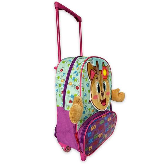 Imagem de Mochila Infantil Escolar Rena Rodinha Rosa