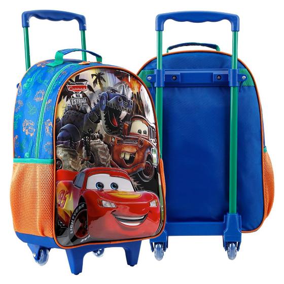 Imagem de Mochila Infantil Escolar Rodinhas Carros R Xeryus