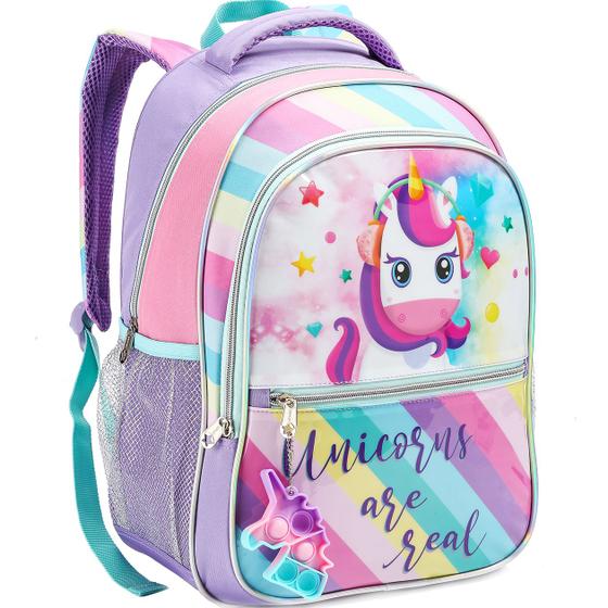 Imagem de Mochila Infantil Escolar Sereia Meninas Unicornio Feminina