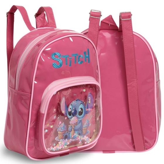 Imagem de Mochila Infantil Feminina Stitch Tam Pequena Alça Costas