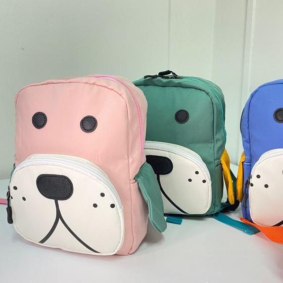 Imagem de Mochila infantil formato de cachorro fofa divertida modelo de passei e escolar