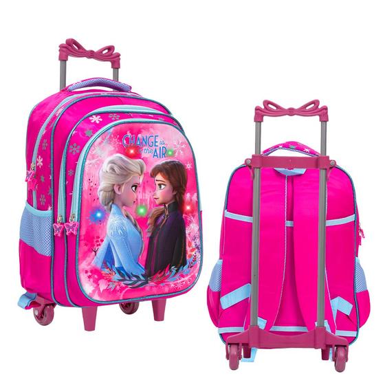 Imagem de Mochila Infantil Frozen Rodinha 3D Led Passeio Lançamento