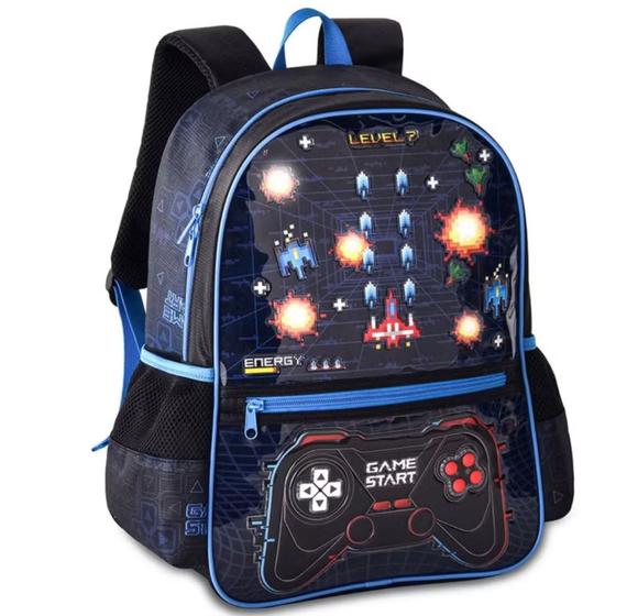Imagem de Mochila Infantil Game Interativa Com Luzes Game Start Escolar Menino Clio