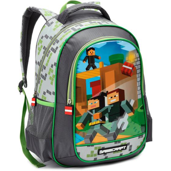 Imagem de Mochila Infantil Gamecraft Grande Menino De Costas Escolar