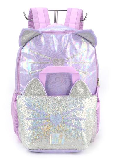 Imagem de Mochila Infantil Gatinho Glitter Up4you Costas G + Lancheira