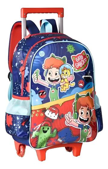 Imagem de Mochila Infantil Gato Galático Galáctico Rodinhas Oficial G