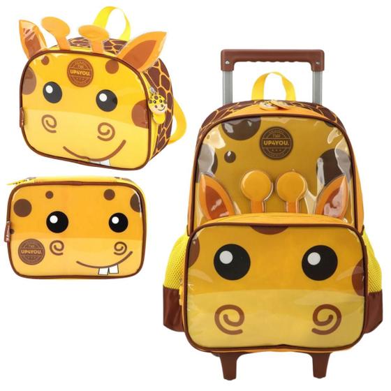 Imagem de Mochila Infantil Lancheira Estojo Box Girafa Up4you Luxcel