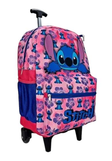 Imagem de Mochila Infantil Lilo Stitch escolar bolsa feminina juvenil rodinhas