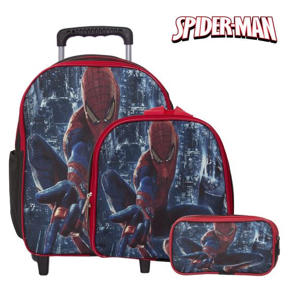 Imagem de Mochila Infantil Masculina Com Rodinha Estampa Homem Aranha