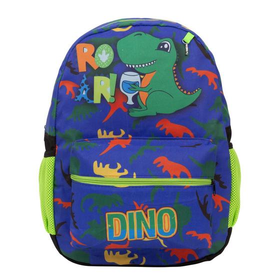 Imagem de Mochila Infantil Masculina Dinossauro Juvenil Costas Azul