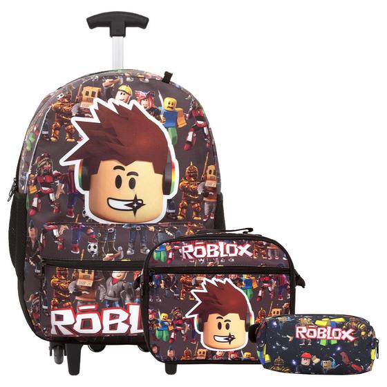 Imagem de Mochila Infantil Masculina Roblox Carrinho Lancheira Estojo