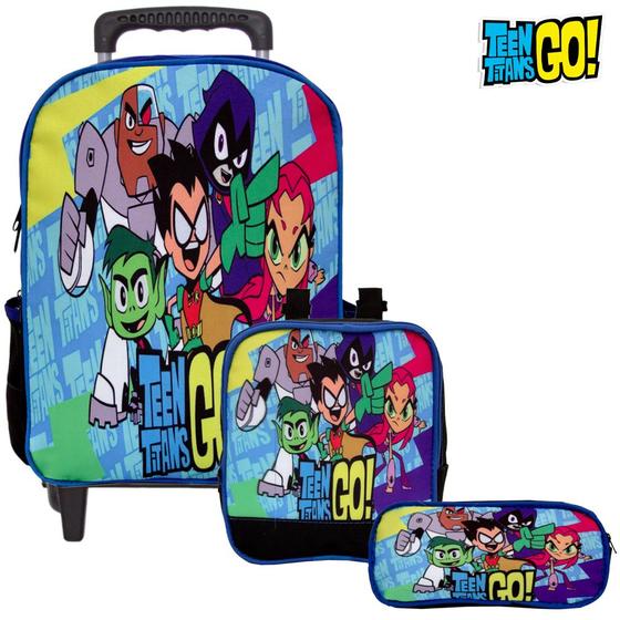 Imagem de Mochila Infantil Masculina Rodinha Aula Jovens Titãs Toys 2U