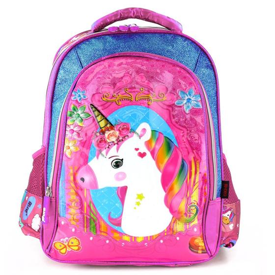 Imagem de Mochila Infantil Menina Escolar de Costas Unicórnio