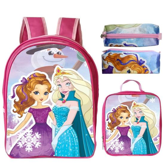 Imagem de Mochila Infantil Menina Feminina+ Lancheira Térmica+ Estojo