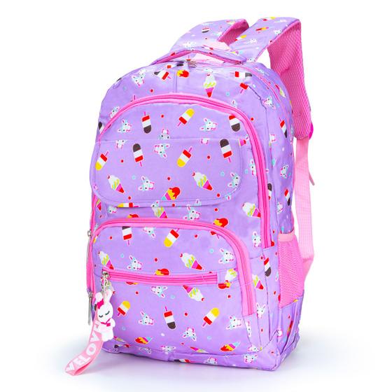 Imagem de Mochila Infantil Menina Passeio Escolar Criança Reforçada