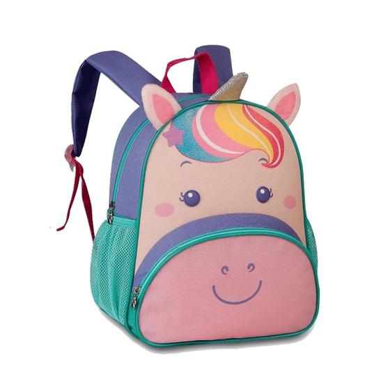 Imagem de Mochila Infantil Menina Unicornio Escolar 3 anos