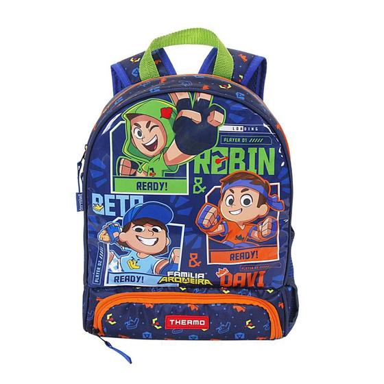 Imagem de Mochila Infantil Menino Bolso térmico e porta refeição - Família Arqueira