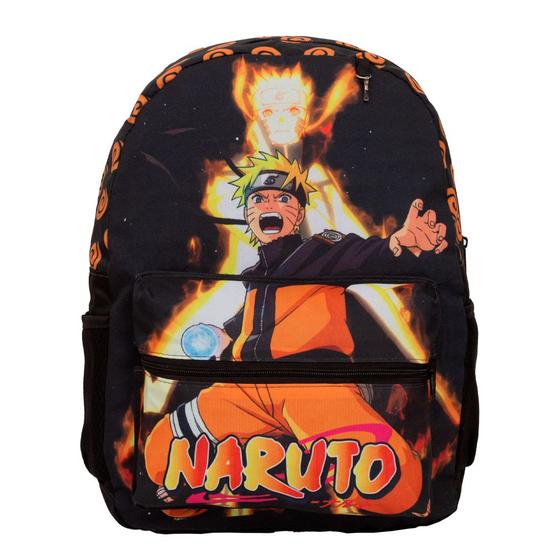 Imagem de Mochila Infantil Naruto Masculina Tam G Costas Juvenil Preta